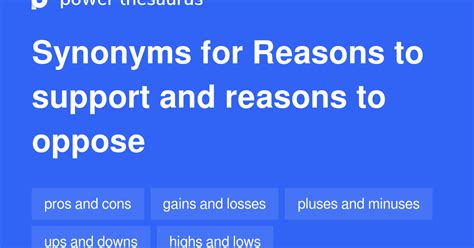 Reasons To Support And Reasons To Oppose synonyms - 36 Words and ...