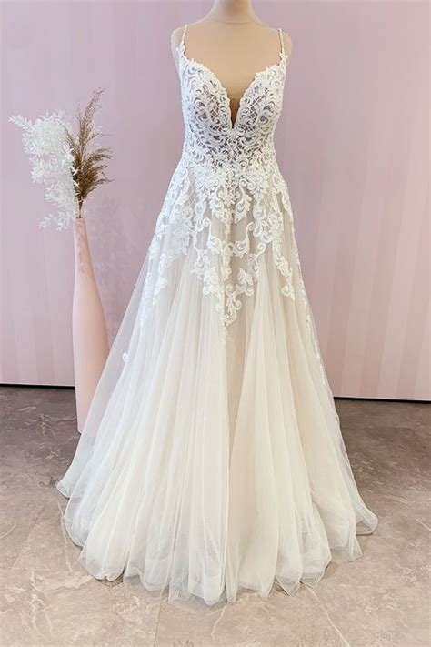 Daisda Stunning Spaghetti Straps A Line Tulle Floor Length Wedding