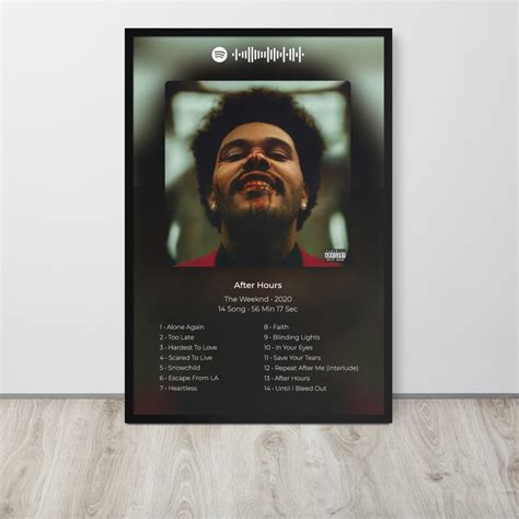 The Weeknd Poster The Weeknd After Hours Album Cover Poster Etsy Canada