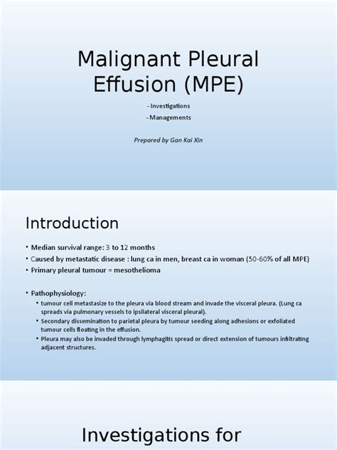 Malignant Pleural Effusions Cytopathology Lung