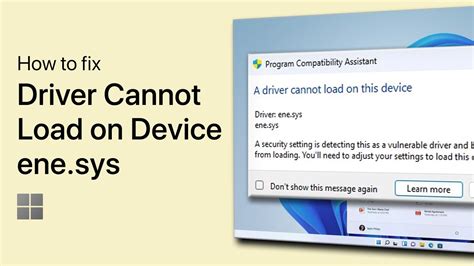 How To Fix A Driver Cannot Load On This Device Ene Sys Driver