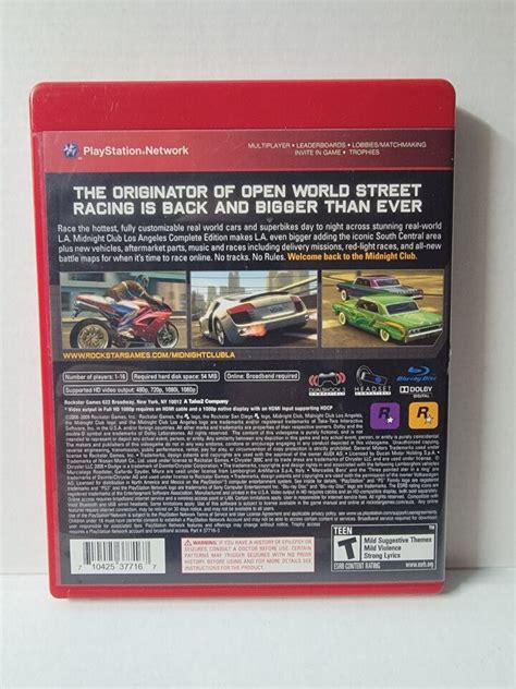 Midnight Club Los Angeles Complete Edition Playstation Ps