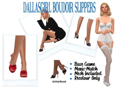 Dallasgirl’s Boudoir Slippers At Sims4sue The Sims 4 Catalog