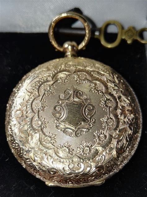 Rare Antique Swiss Hallmarked Solid 14k 14 Carat Gold Pocket Fob Watch