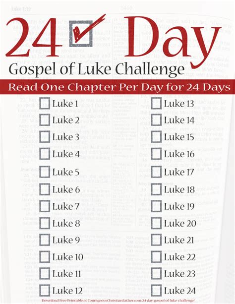 24 Day Gospel Of Luke Challenge Courageous Christian Father