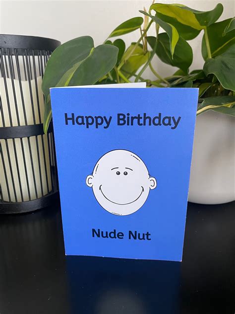 Funny Birthday Card Nude Nut Baldy Scottish Slang Glasgow Etsy Uk