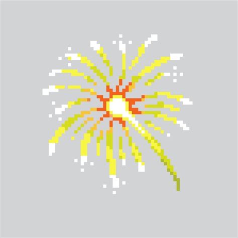 Premium Vector | Pixel art illustration Fireworks Pixelated Carnival ...