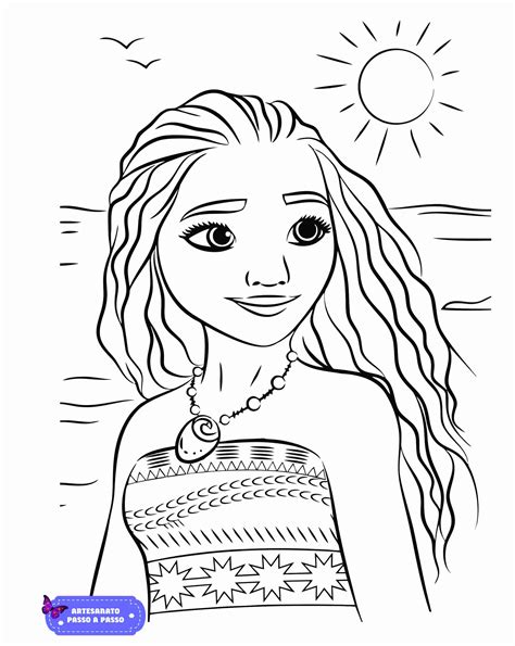 Desenho Para Colorir Moana Artesanato Passo A Passo