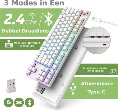 Royal Kludge RK87 2022 Hot Swappable TKL Mechanisch Toetsenbord Gaming Keyboard Bol