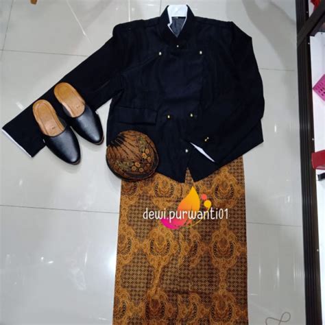 Jual Set Pakaian Adat Jawa Model Beskap Solo Shopee Indonesia