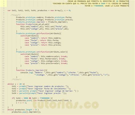 POO Javascript Aplicacion Clase Producto Tutorias Co