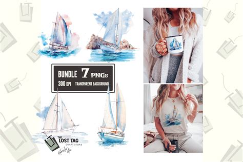 Sailing Yacht Clipart Sublimation Boat Graphic By SVGbyCalligrapher