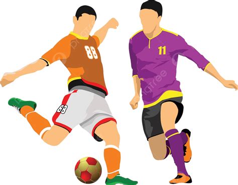 Two Soccer Players Vector Illustration Championship Figure Ball Vector