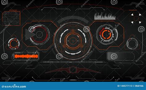 Sci Fi Futuristic Glowing Hud Display Vitrual Reality Technology