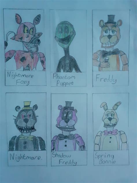 My 6 character fnaf fanart : r/fivenightsatfreddys