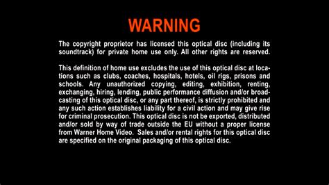 Warner Bros. Home Entertainment/Warning Screens/Oceania - Audiovisual ...