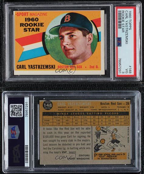 Topps Sport Magazine Rookie Star Carl Yastrzemski Psa