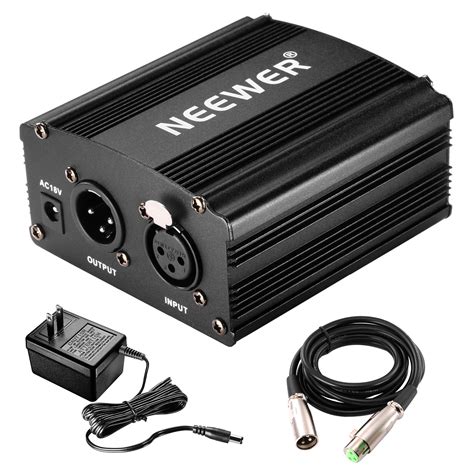 Neewer V Phantom Power Supply Black With Adapter And One Xlr Audio