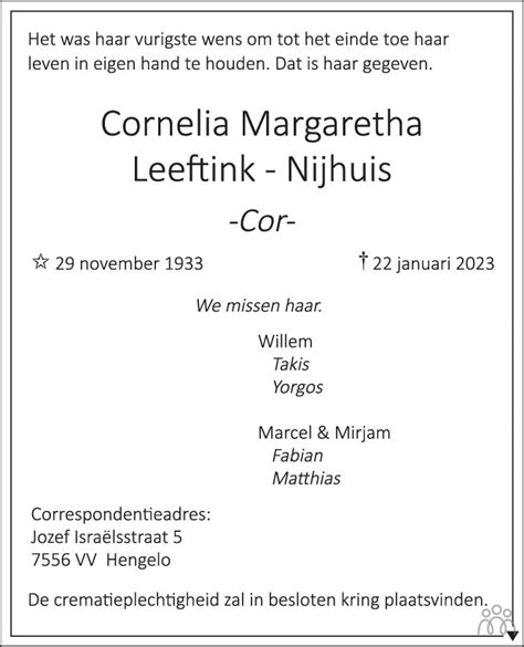 Cornelia Margaretha Cor Leeftink Nijhuis