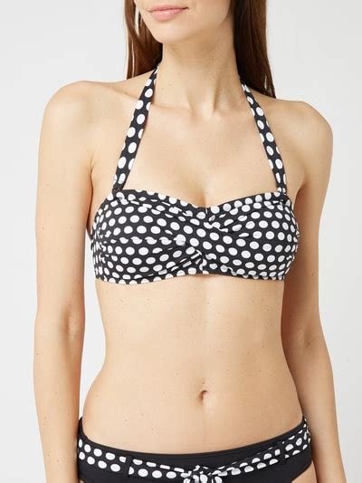 Esprit Bikini Oberteil Mit Punktemuster Black Online Kaufen