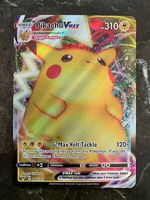 Pokemon VIVID VOLTAGE PIKACHU VMAX FULL ART 044 185 NM M EBay