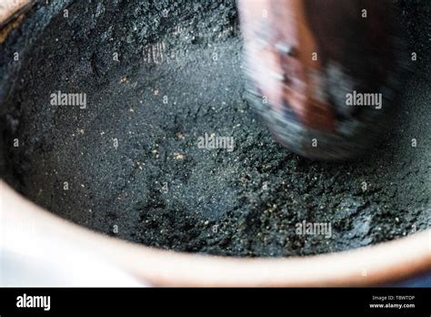 Black Sesame Paste Stock Photo Alamy