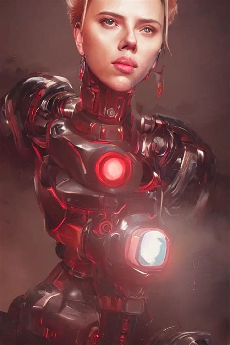 A Fancy Portrait Of A Scarlett Johansson As Robot By Stable Diffusion