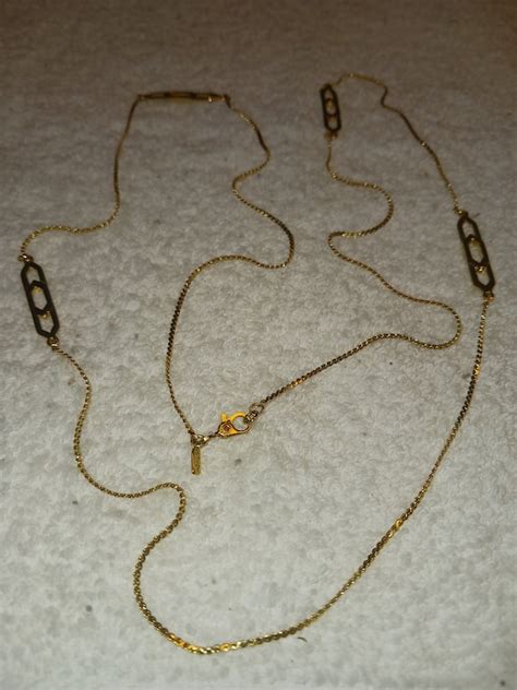 Vintage Monet Gold Tone Black White Crystal Necklace Gem