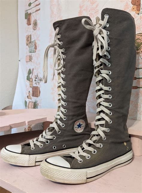 Converse All Star Chuck Taylor Gray Knee High Tall Zi Gem