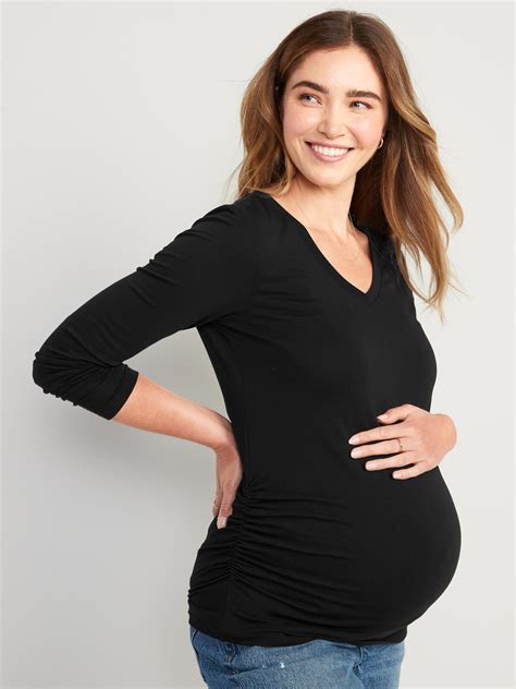 Maternity Everywear Fitted V Neck T Shirt Old Navy