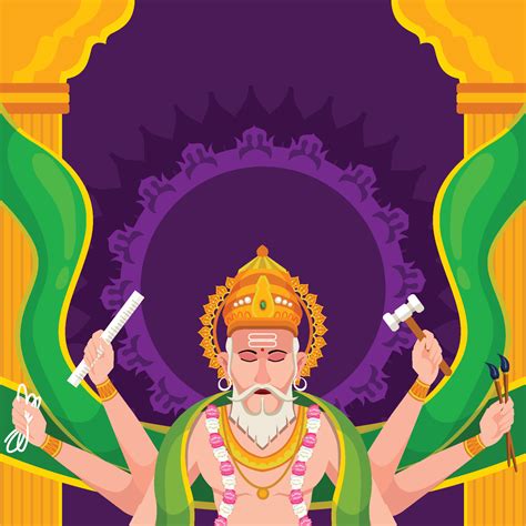 Lord Vishwakarma Puja Background Vector Art At Vecteezy