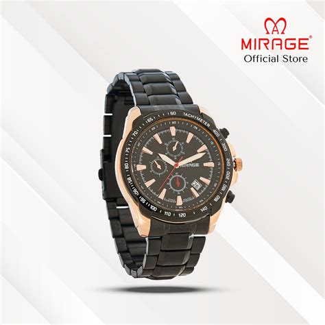 Mirage Jam Tangan Pria Analog M Black Rose Gold Stainless Lazada