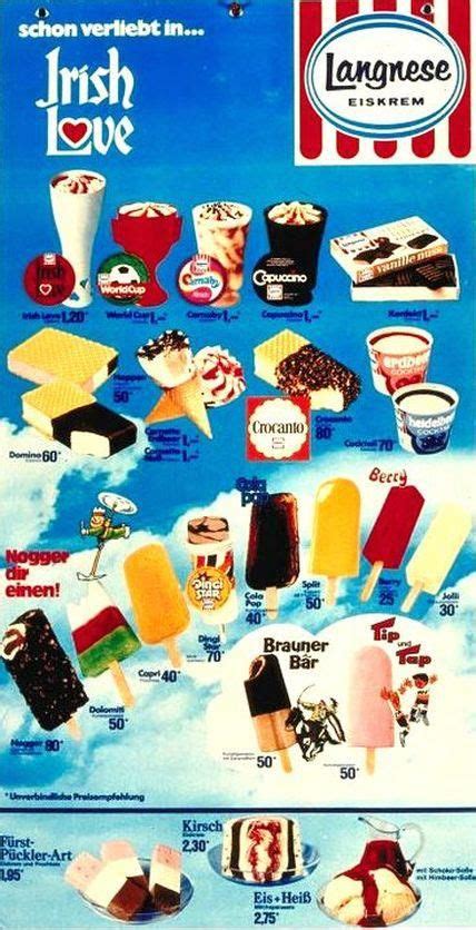 Langnese Ice Lollys Eiskarte 1974 Popsicle Ice Cream Poster