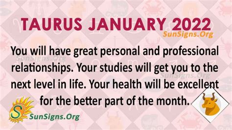 Taurus January 2022 Monthly Horoscope Predictions SunSigns Org