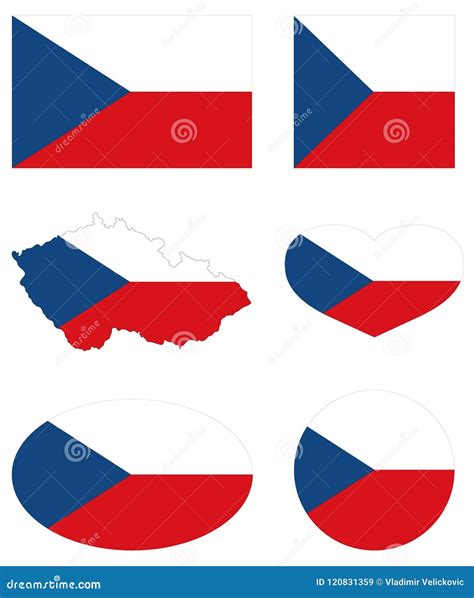 Czech Republic Map and Flag - Country in Central Europe Stock Vector ...