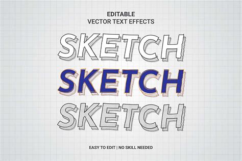 Editable Vector Sketch Text Effect Design Cuts