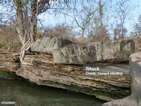 Geologi Oklahoma Batuan Striasi Lapisan Batuan Sedimen Foto Stok