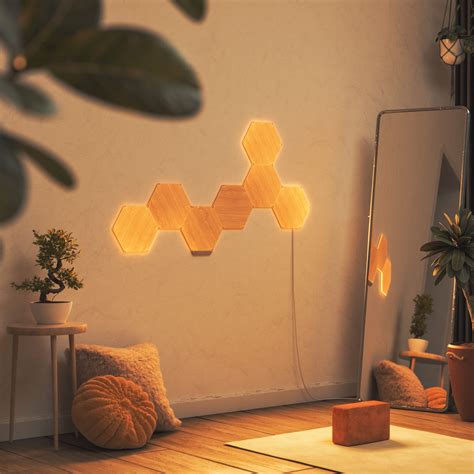 Nanoleaf Elements Hexagons Smarter Kit 7 Panels Wood Look NL52 K