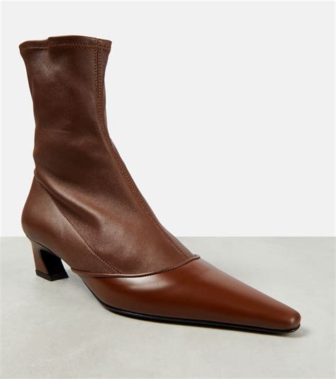 Leather Ankle Boots In Brown Acne Studios Mytheresa