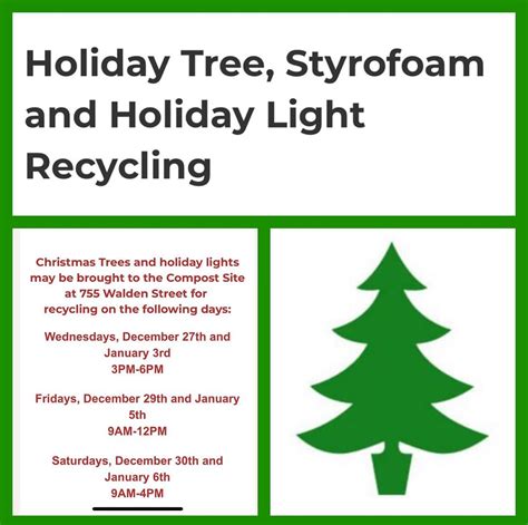 Holiday Tree Styrofoam And Holiday Light Recycling Concord Ma