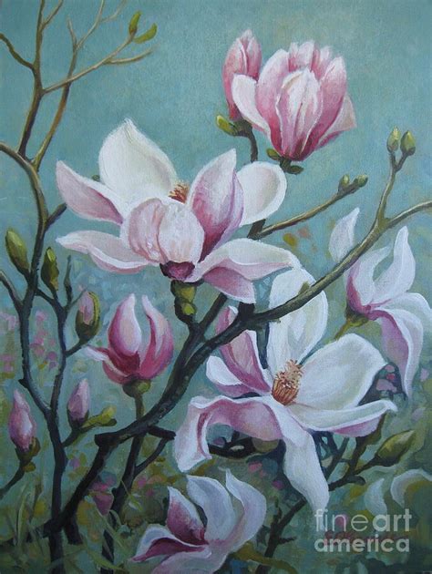 Magnolia Flowers Painting By Elena Oleniuc Fine Art America