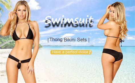 Amazon EASYLONGJEE Micro Thong Bikini Sets For Women G String Bikini Swimsuit Bathing Suit