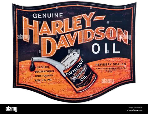 Vintage Advertising Sign Oil For Harley Davidsons Stock Photo Alamy