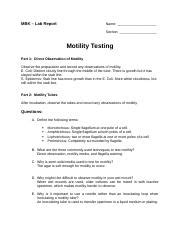 Motility Testing Lab Rtf MBK Lab Report Name Section Motility