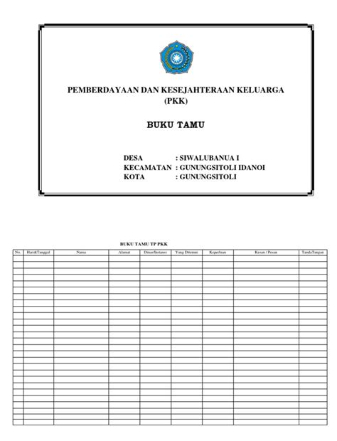 contoh buku tamu umum kantor  koleksi gambar