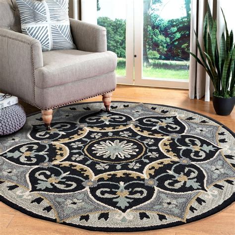 Round Area Rugs 10 Feet / Safavieh Lyndhurst Ivory/Rust 10 ft. x 10 ft ...