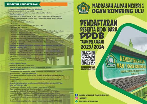 Pendaftaran Penerimaan Peserta Didik Baru PPDB MAN 1 OKU Jalur