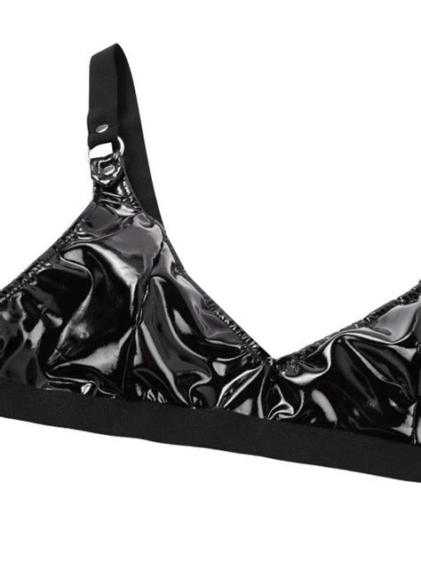 Wet Look Leather Bra Top With Mini G String Thong Beachwear Micro Bikini MB1801 Micro Bikini