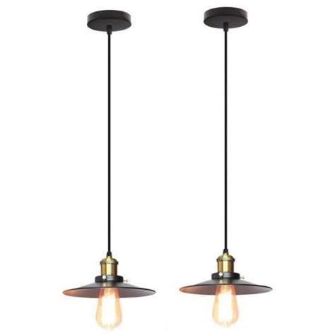 Uni R Tro Vintage Lustre Suspension Industrielle Pcs Noir Cdiscount