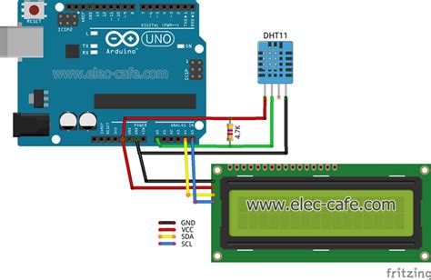 Arduino Temphumidity Sensor Using Dht11 And I2c Lcd One 49 Off